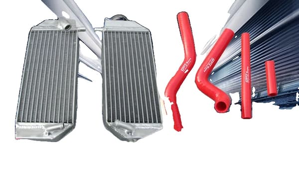 Aluminiumkylare, optimal värmeavledning, högpresterande silikonslangar,Röd