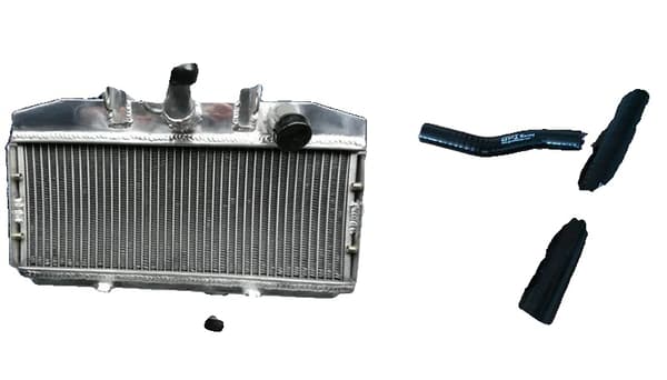 Aluminiumkylare för Suzuki GT750, Hållbar konstruktion, Förbättrad kylprestanda,svart