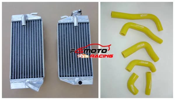 Aluminiumkylare för Honda CRF450R, hållbara silikon slangar, förbättrad kylprestanda,Gul