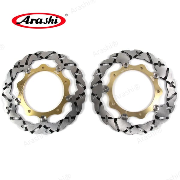 Forreste bremse skive, flydende forreste skiver, AISI 420 rustfrit stål, guld/sort farve,1 Par Guld