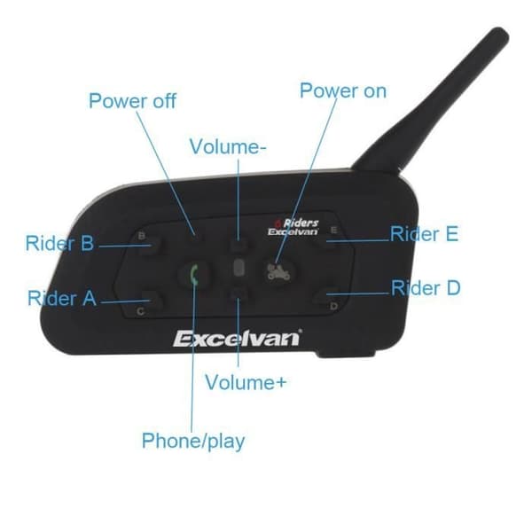 Excelvan V6 Motorcykel Bluetooth Intercom 2-pak Intercom