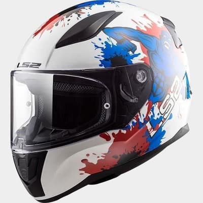 LS2 Rapid Monster Child's Full Face Helmet - Hvid og blå