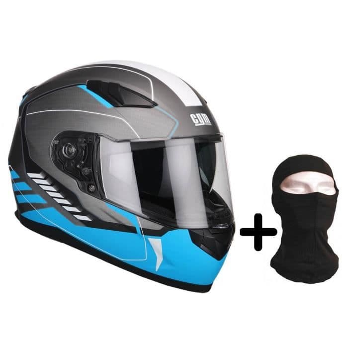 CGM helhjelm 317G Silverstone + hætte - mand - sort og blå