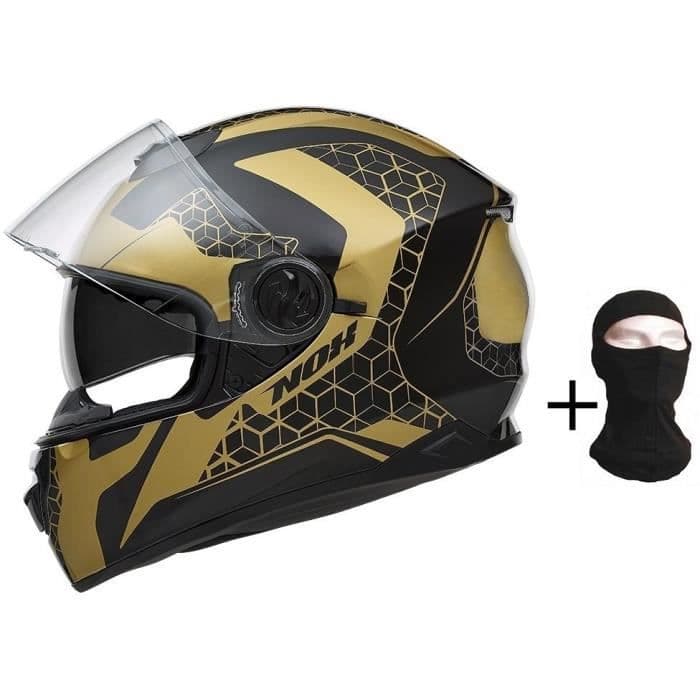 NOX Full Face Helmet N301 Symphony sort guld + hætte