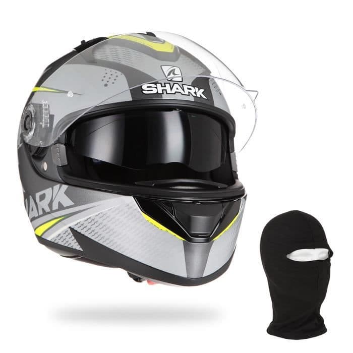 SHARK Full Face Motorcykelhjälm Ridill Stratom + Hood - Antracit svart och gult