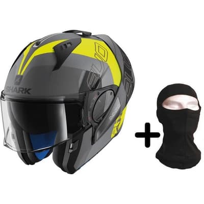 SHARK Modulær motorcykelhjelm Evo One 2 Slasher + Hood - Blandet - Sort og gul