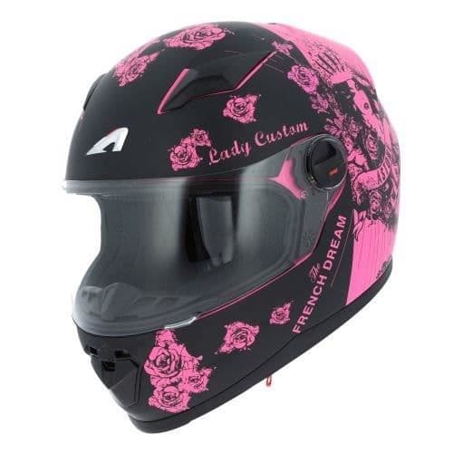 ASTONE GTK Kid Lady Custom Full Face Helmet Sort Pink