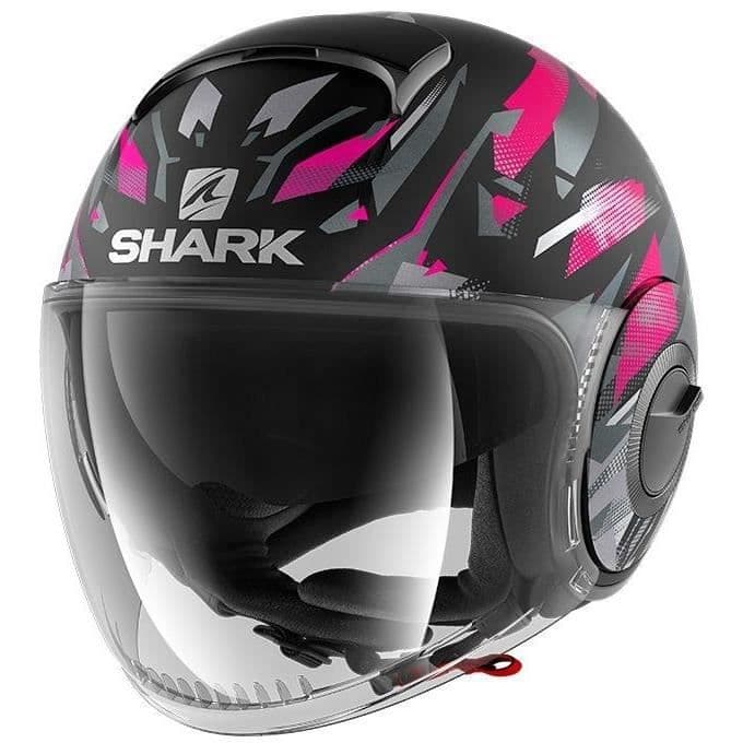 SHARK Nano Kanhji jetmotorhjälm - Blandad - Svart och rosa