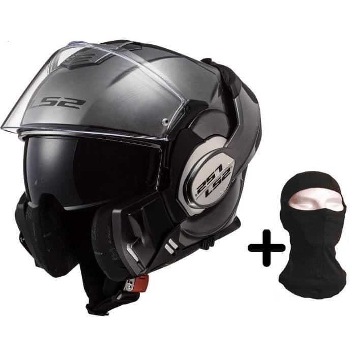 LS2 Valiant Jeans modulär hjälm + huva - grå