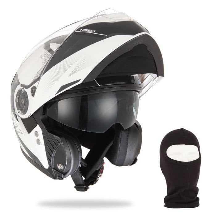 NOX Modular Helmet N965 Score White Black + Hood