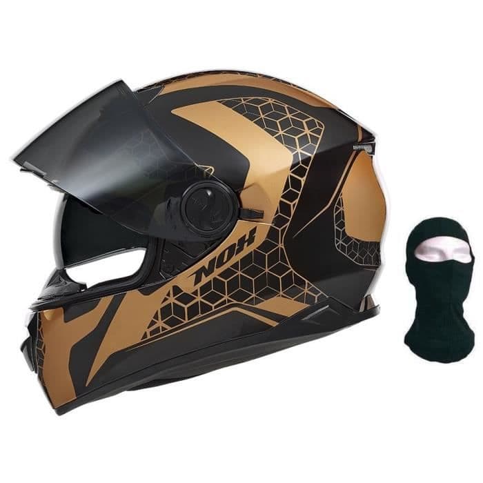NOX Helhjelm N301 Symphony + Hood - Sort og blå