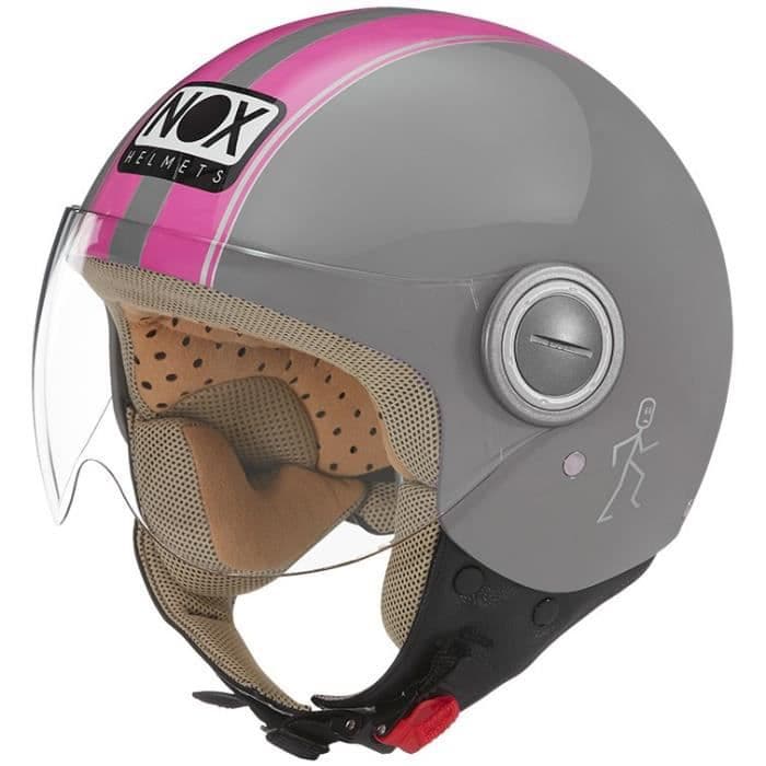 NOX Jet Hjälm N210 Grå Nardo Pink
