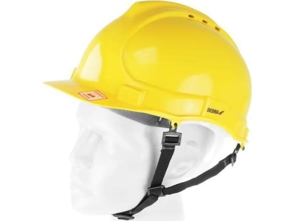 DEDRA Safety helmet, red, 4-point chinstrap