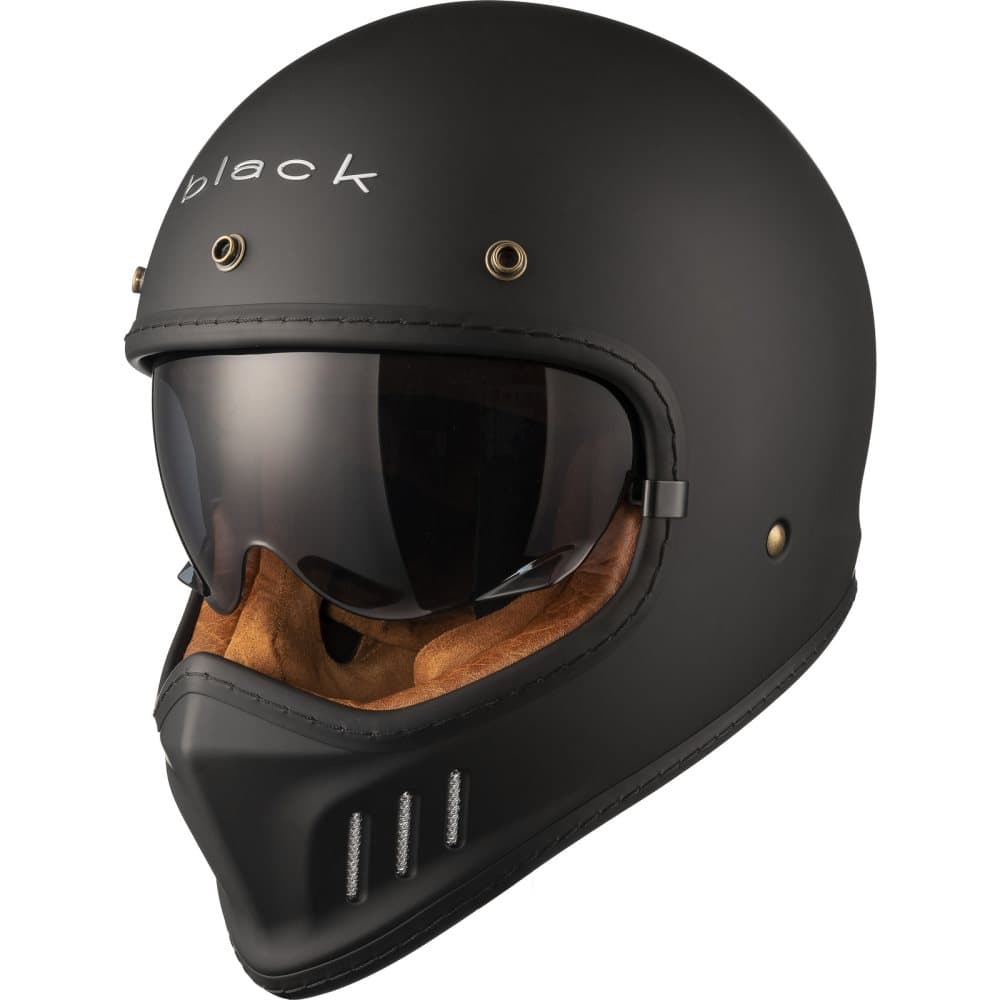 BLACK ROYALE SOLID RETRO MOTORCYCLE BLACK MATT 3003 MC HJÄLM