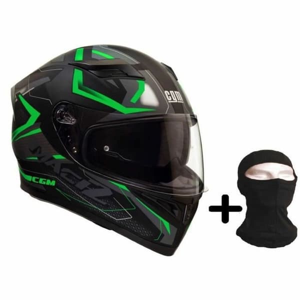 Komplet ansigtshjelm CGM 316G Balaclava Sort/Grøn