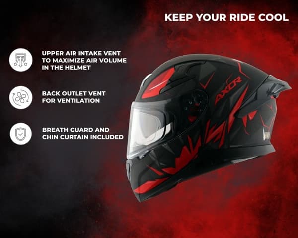 AXOR APEX HUNTER BLACK RED SOLVISIR PINLOCK INCLUDED MC HJÄLM - MCV DS5