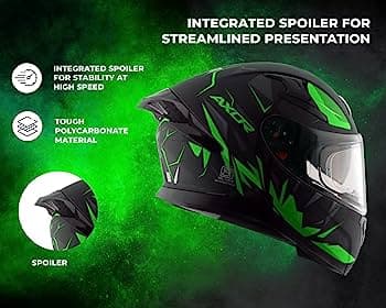 AXOR APEX HUNTER SORT GRØN SOLSKÆRM PINLOCK INKLUDERET MOTORCYKELHJELM - MCV DS5