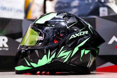 AXOR APEX HUNTER SORT GRØN SOLSKÆRM PINLOCK INKLUDERET MOTORCYKELHJELM - MCV DS5