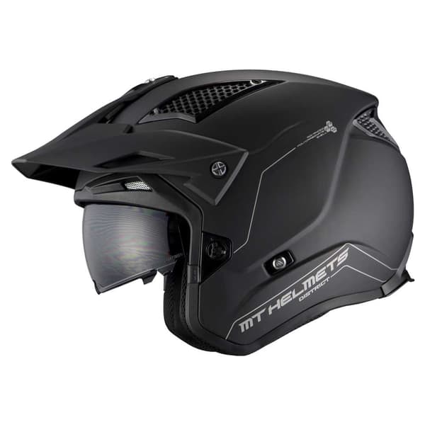 Mt Helmets Öppen Ansikts Hjälm District Sv S Solid Svart M