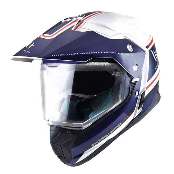 Mt Helmets Konvertibel Hjelm Synchrony Duo Sport Vintage Hvid,Blå S
