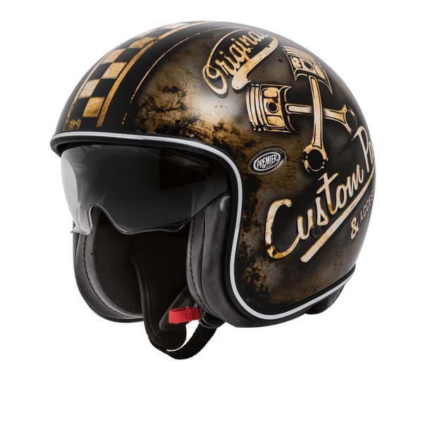 Premier Helmets Öppen Ansikts Hjälm 23 Vintage Op9 Bm 22.06 Svart,Guld L