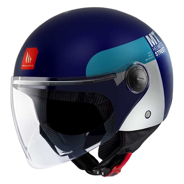 Mt Helmets Öppen Ansikts Hjälm Street S Inboard Blå L