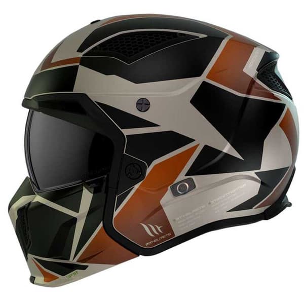 Mt Helmets Cabriolet Hjälm Streetfighter Sv S P1r Beige,Svart S