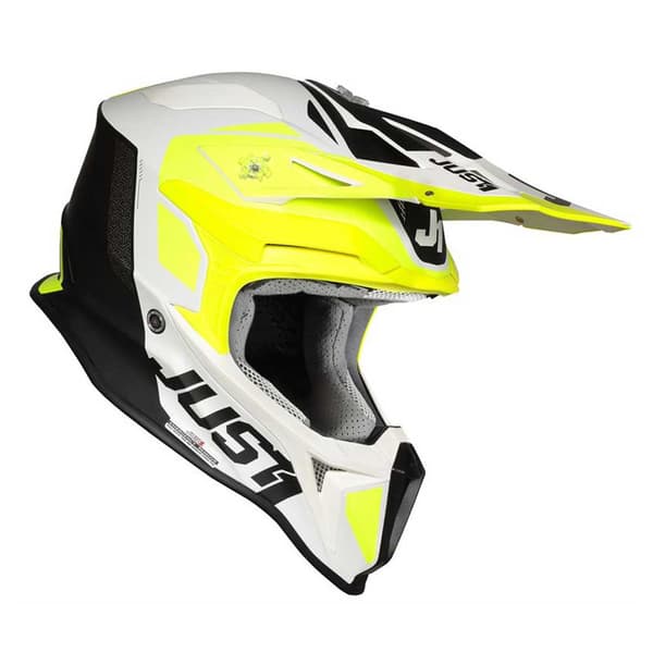 Just1 Off-road Hjelm J18 Pulsar Gul,Hvid,Sort XS