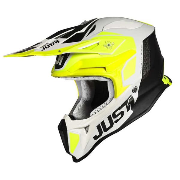 Just1 Off-road Hjelm J18 Pulsar Gul,Hvid,Sort XS
