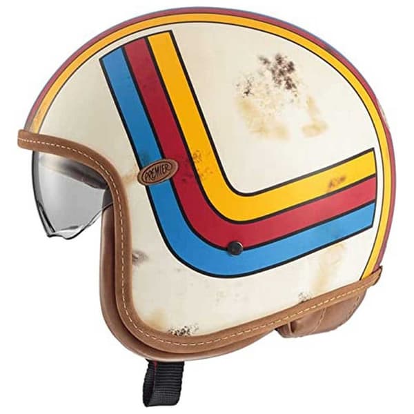 Premier Helmets Öppen Ansikts Hjälm 23 Vintageplatin Ed. Ex 8 Bm 22.06 Flerfärgad L