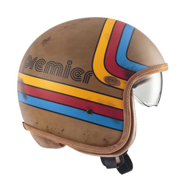 Premier Helmets Öppen Ansikts Hjälm 23 Vintageplatin Ed. Bos Ex Bm 22.06 Brun M