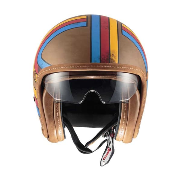 Premier Helmets Öppen Ansikts Hjälm 23 Vintageplatin Ed. Bos Ex Bm 22.06 Brun L