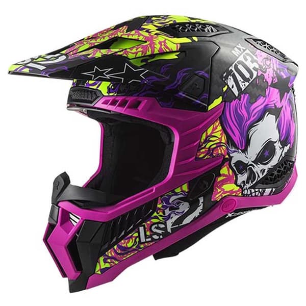 Ls2 Motocross Hjelm Mx703 Carbon X-force Fireskull  L