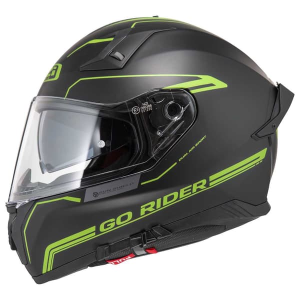 Nzi Fuld Ansigtshjelm Go Rider Stream Solid Sort M