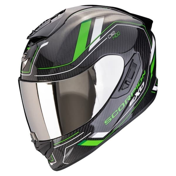 Scorpion Fullt Ansikte Hjälm Exo-1400 Evo Ii Carbon Air Mirage Svart L