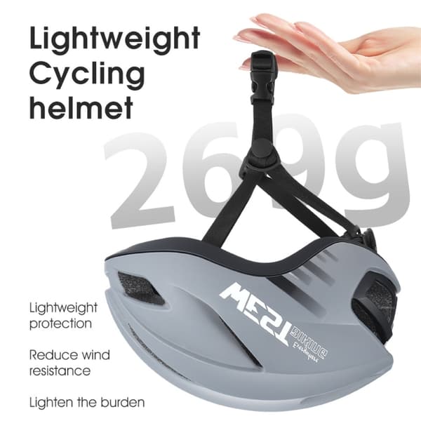 WEST BIKING Lett pneumatisk sykkelhjelm med LED baklys