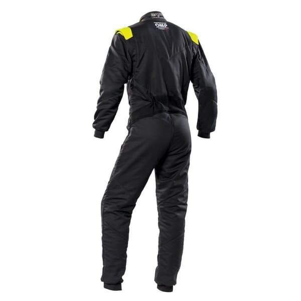 Racer jumpsuit OMP FIRST-S Sort/Gul 46 Standardiseret af FIA