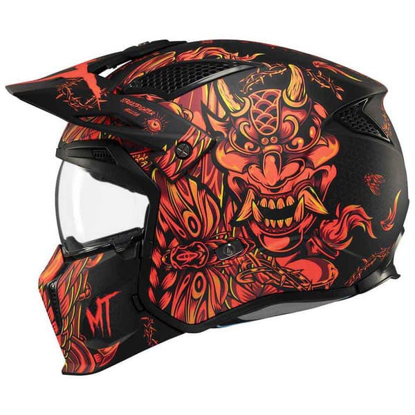 Mt Helmets Streetfighter Sv Hellish Modulaarinen Kypärä Oranssi,Musta L