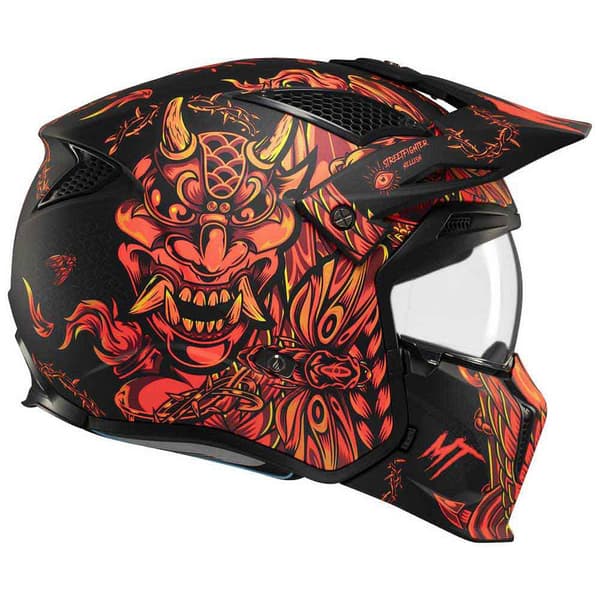 Mt Helmets Streetfighter Sv Hellish Modulaarinen Kypärä Oranssi,Musta L