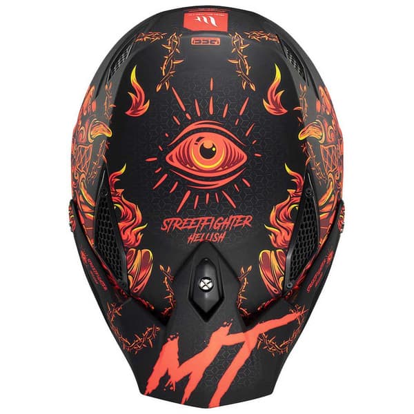 Mt Helmets Streetfighter Sv Hellish Modulaarinen Kypärä Oranssi,Musta L