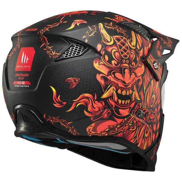 Mt Helmets Streetfighter Sv Hellish Modulaarinen Kypärä Oranssi,Musta L