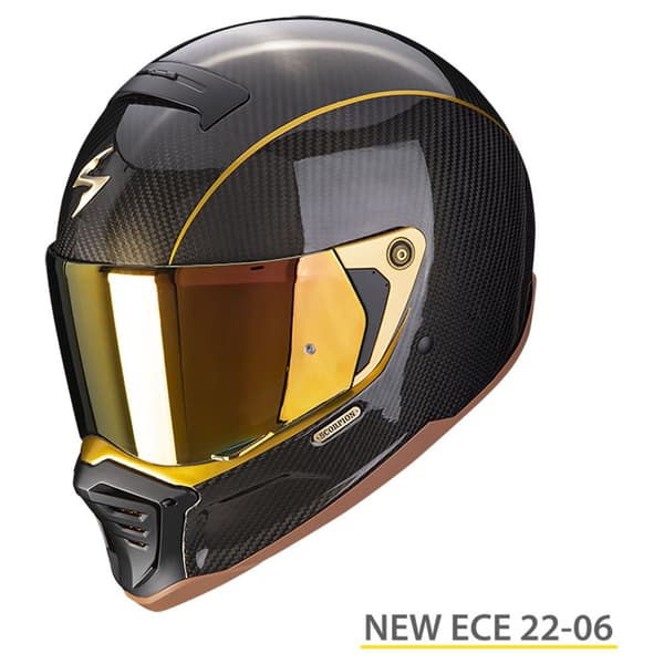 Scorpion Exo-hx1 Carbon Se Fullface-hjelm Sort,Gylden S