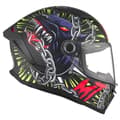 Miniatyrbild 6 av 8: Mt Helmets Stinger Ii Akin Fullface-hjälm Svart S