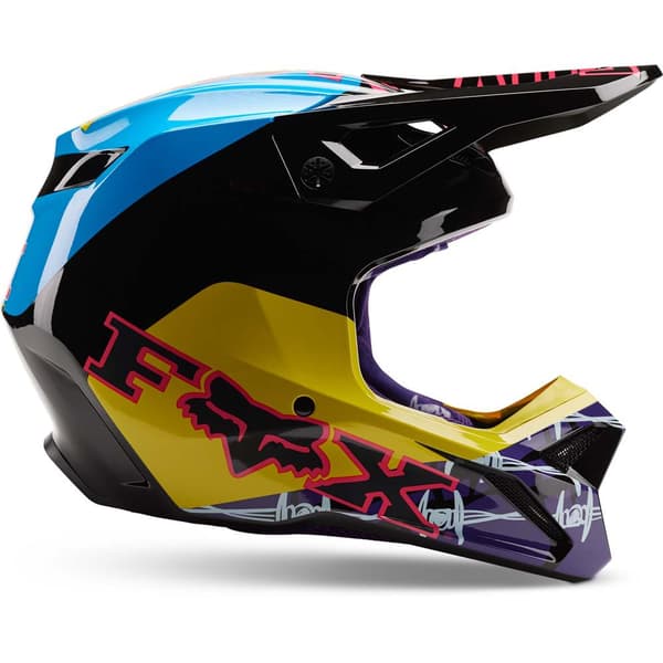 Fox Racing Mx V1 Barbed Wire Special Edition Offroadhjelm Lilla 2XL