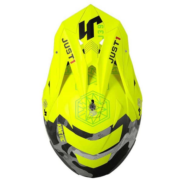 Just1 J39 Kinetic Camo Offroadhjelm Gul XL