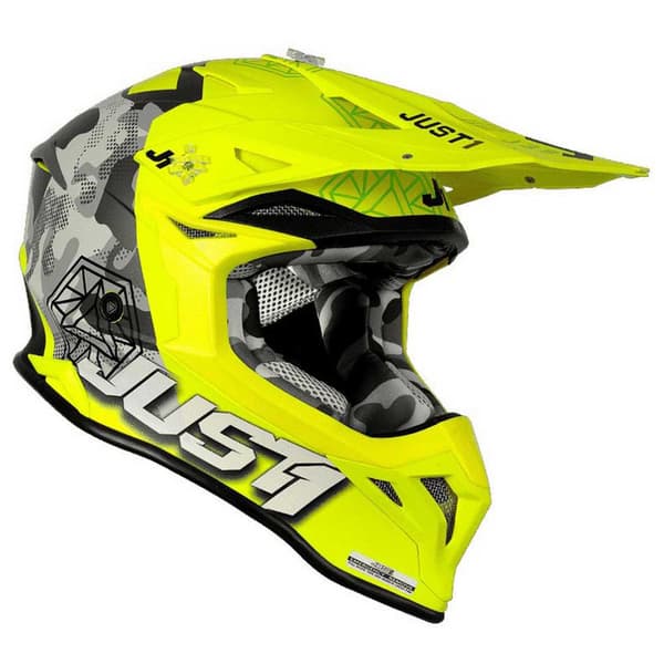 Just1 J39 Kinetic Camo Offroadhjelm Gul XL