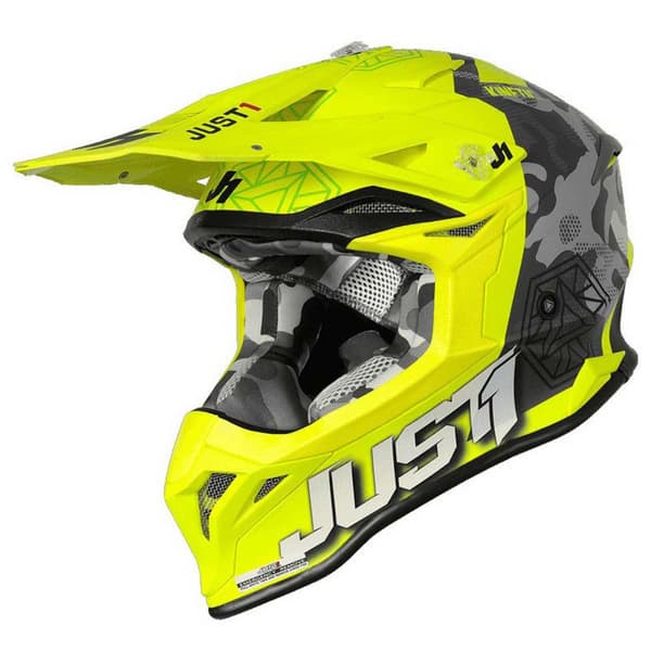Just1 J39 Kinetic Camo Offroadhjelm Gul XL