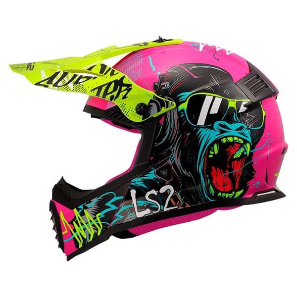 Ls2 Mx437 Fast Ii Mini Gorilla Junior Offroad Hjelm Rosa S