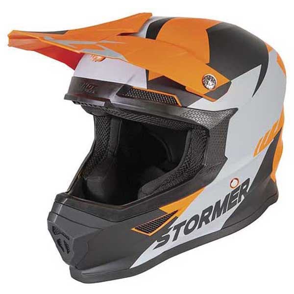Stormer Force Squad Offroadhjelm Hvid,Orange,Sort S