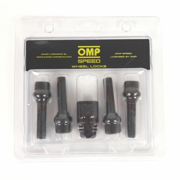 Turvaruuvit OMP OMPS09851201 M12 x 1,25 4 uds Musta
